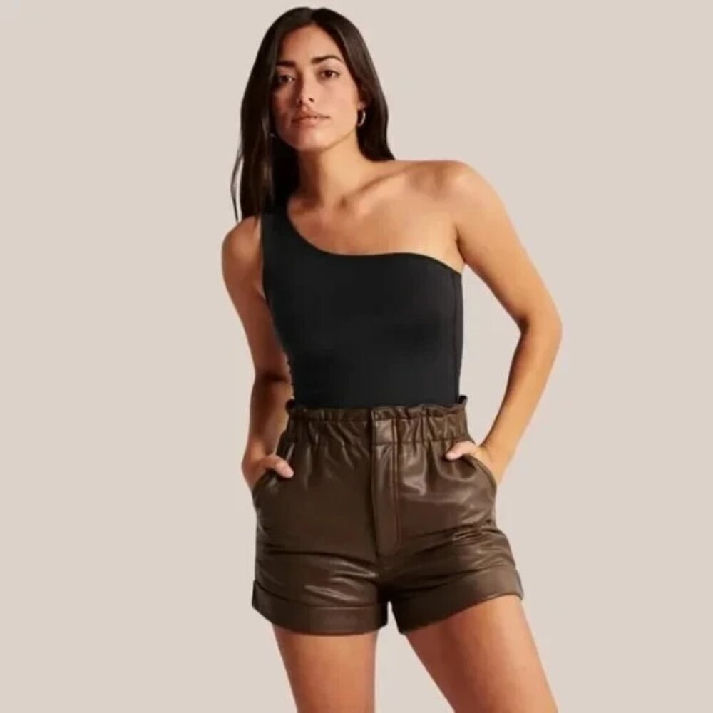 American Eagle Brown Faux Leather Shorts